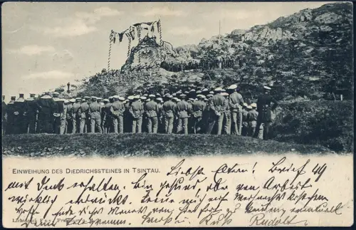 Kiautschou 1899 AK Diedrichsstein Einweihung V 1 II b Paar Tsintau a München/269
