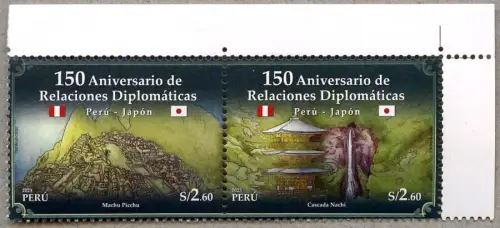 Peru 2023 Japan Diplomatische Beziehungen Machu Picchu Wasserfall Nachi MNH