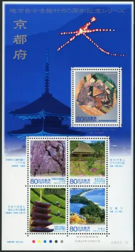 Japan 2008 Kyoto Roman Kirschbaum Pagode Haus Selbstverwaltung Block 201 MNH