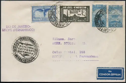 Zeppelin Brasilien 1934 3. SAF Argentinienfahrt Etappe Rio Recife Si 255 D/ 1988