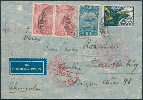 Zeppelin Brasilien 1934 4. SAF Rio de Janeiro Charlottenburg Si 261 A / 1989
