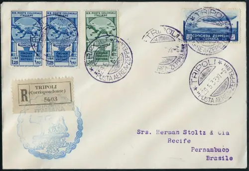 Zeppelin Cyrenaica Libyen 1933 Italienfahrt 12L Tripoli 2. SAF Si 212 L/1455