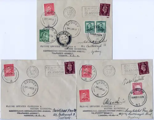 GB 1938 Clouston & Ricketts Rekordflug London-Australien-NZ alle Etappen / 1214