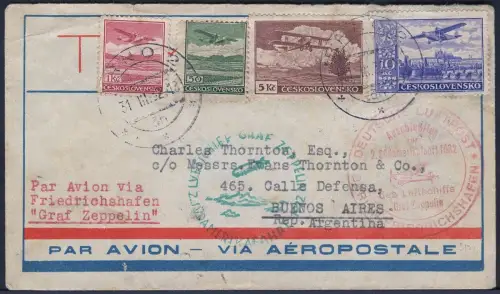 Zeppelin 1932 Tschechoslowakei 2. SAF Anschlussflug Argentinien Si 143 B / 2018