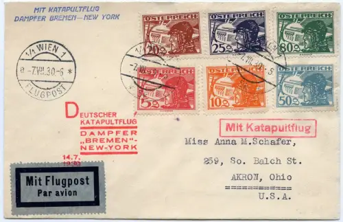 Katapult 1930 Österreich Wien Brief MiF Akron USA Catapult H 18 a / 1429