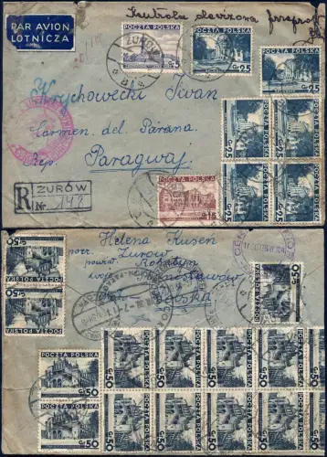 Katapult 1938 Polen Reko-Brief Zurow Carmen del Parana Catapult H 686 / 1366