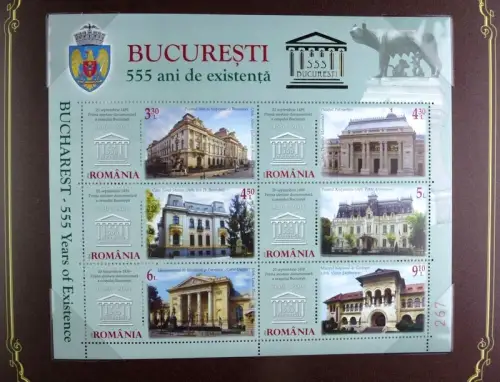 Rumänien Romania 2014 Bukarest Architektur Bucuresti Block im Folder nur 525