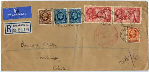 Katapult 1937 GB Brief MiF Seahorse 12/3 Bradford Chile Catapult H 511 / 1229