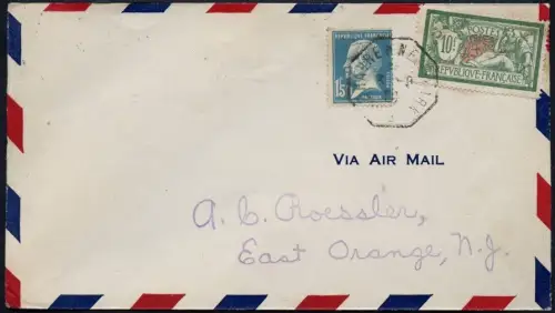 Katapult Frankreich 1928 Ile de France Seepostaufgabe Brief USA Catapult / 668