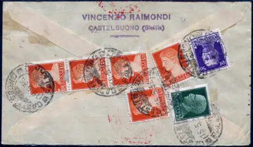 Katapult 1936 Italien Brief Castelbuono Ostmark Argentinien Catapult 467 / 986