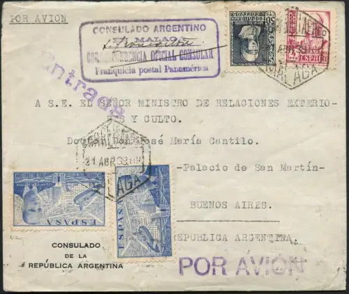 Katapult Spanien 1939 Brief aus Malaga an Außenminister Dr. Cantilo Catapult/505