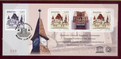 Rumänien - Deutschland 2011 Gemeinschaftsausgabe Block 515 im Folder Auflage 700