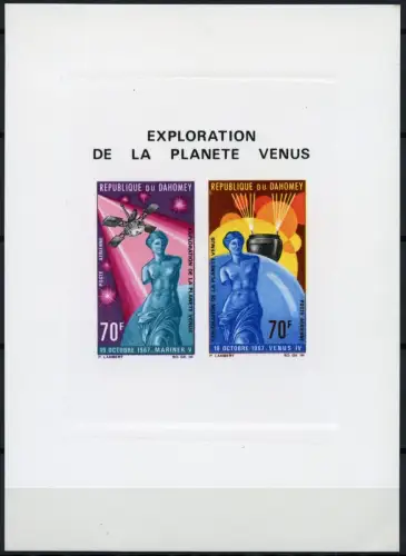 Space Raumfahrt 1968 Dahomey Planet Venus von Milo Block 12 Deluxe MNH/1074