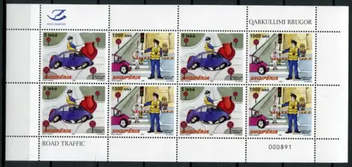 Albanien Albania 2009 Polizei Verkehr Police Traffic 3304-3305 Kleinbogen MNH