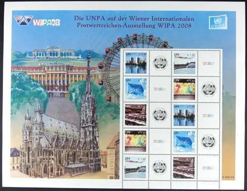 UNO Wien 2008 Grußmarken Bogen Briefmarken-Messe WIPA Philatelie 550-554 MNH