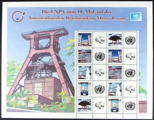 UNO Wien 2008 Grußmarken Bogen Briefmarken-Messe Essen Philatelie 538-542 MNH