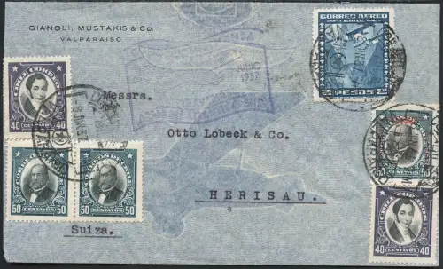 Katapult Chile 1937 Santiago SST 250. Atlantikflug Herisau Schweiz Catapult/ 448