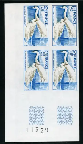 Frankreich 1975 Vögel Seidenreiher Naturschutz 1904 U Ungezähnt Block/4 MNH/ 544