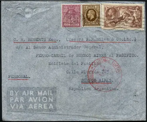 Katapult Grossbritannien 1938 Brief London Buenos Aires Argentinien Catapult/474