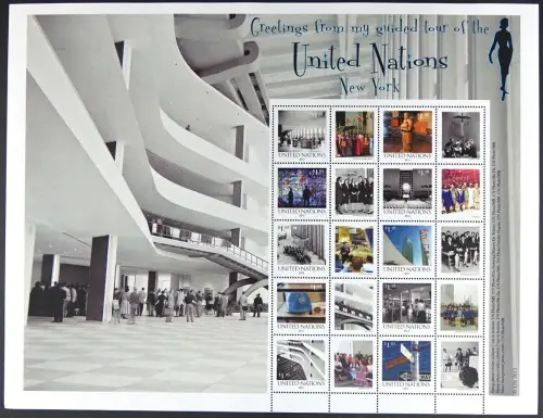 UNO New York 2012 Grußmarken Bogen Besichtigungstour Kunst Art 1284-1293 MNH