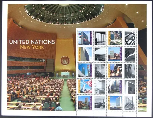 UNO New York 2013 Grußmarken Bogen Hauptquartier 1322-1331 MNH
