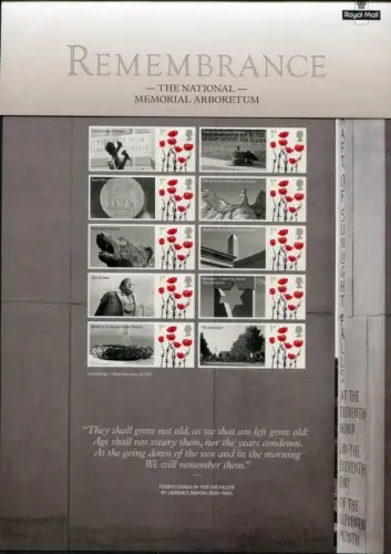 Großbritannien 2010 Remembrance Militär Denkmal Kleinbogen MNH