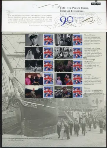Großbritannien 2011 Geburtstag Prinz Philip Royalty Königshaus Kleinbogen MNH