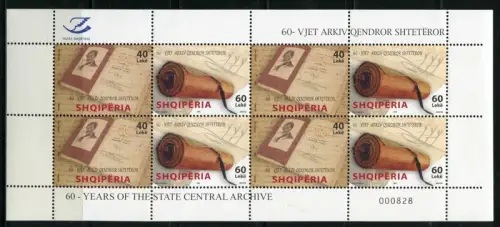 Albanien Albania 2009 Staatsarchiv Bücher Kleinbogen 3324-3325 Postfrisch MNH