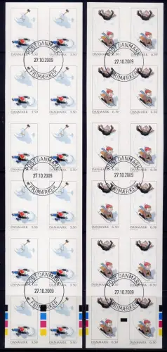 Dänemark 2009 Kinder Spiele im Schnee 1548-1549 Markenhefte Gestempelt