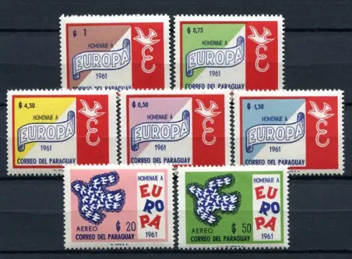 Paraguay 1961 Das Vereinigte Europa CEPT  Sympathieausgabe 986-992 MNH