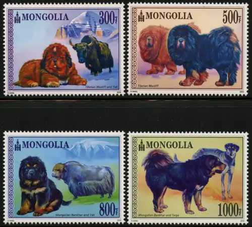 Mongolei Mongolia 2015 Tiere Hunde Animals Dogs Yaks Postfrisch MNH