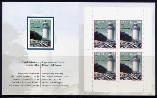 Lettland Latvia 2010 Leuchtturm Lighthouse Markenheft Postfrisch MNH