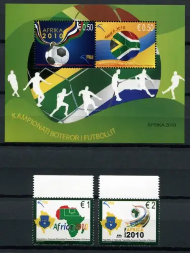 Kosovo 2010 Fußball WM Südafrika Soccer World Cup 158-159 Block 16 MNH
