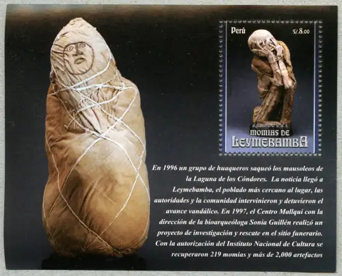 Peru 2014 Mumien der Chachapoya-Kultur Leymebamba Archäologie Block 88 MNH