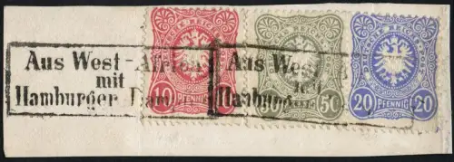 Dt. Seepost 1886 Aus Westafrika mit Hamburger Dampfer Briefstück Attest BPP / 2