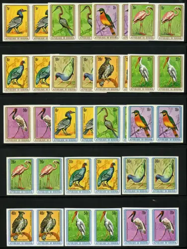 Burundi 1979 Vögel Hornrabe Ibis 1488-1496 1505-1513 U Imperf Paare MNH/ 772 RAR