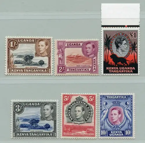 KUT Ostafrikanische Gemeinschaft 1938 Freimarken König Georg VI. 66-71 MNH