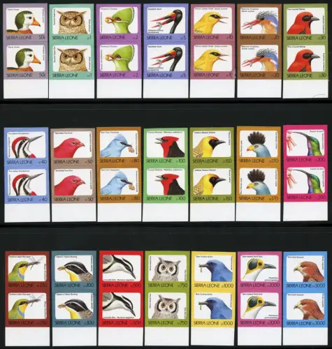 Sierra Leone 1992 Vögel Birds Freimarken 1897-1917 U Ungezähnt Paare MNH / 620