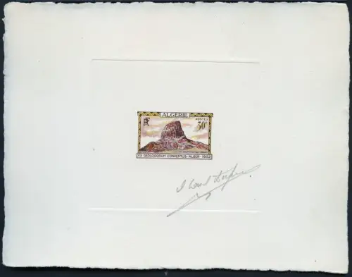 Algerien 1952 Phonolithfels Vulkangestein 309 Artist Sunken Die Proof Mehrfarbig