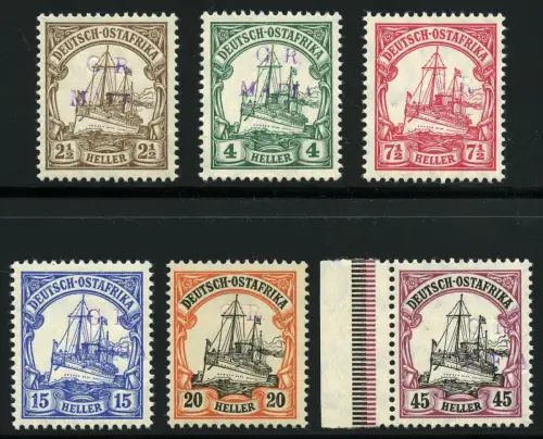 DOA Mafia Brit. Besetzung 1915 Michel 1 b - 5 b + 7 b M€ 3400 Foto-Attest PE/354