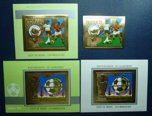 Dahomey 1974 Fußball WM FIFA World Cup Soccer Gold 586 B + Bl.37-39 B Imperf MNH