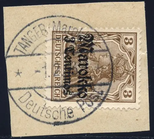 DP Marokko 1913 Michel 46 ° Tanger 1/2/13 Type 10 Luxus Briefstück / 69