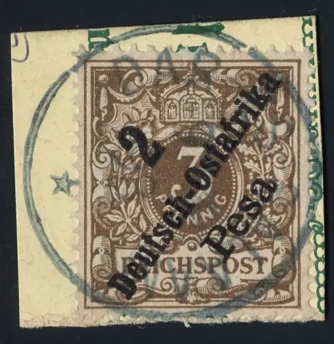 DOA 1898 Michel 6 ° Dar-Es-Salaam GRÜN 9/2/98 Briefstück/Postkarte / 314