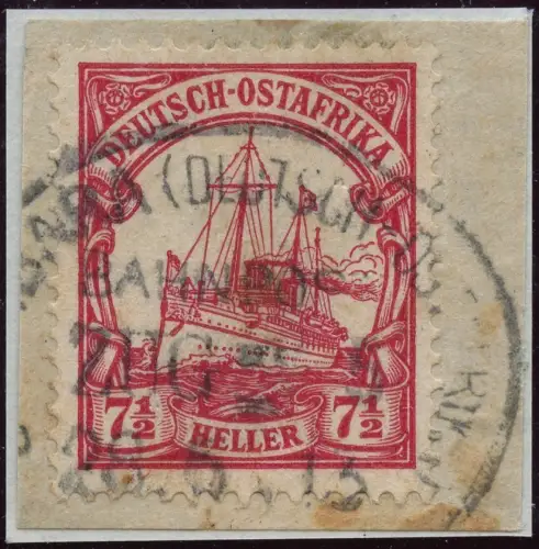 173/DOA 1913 32 Briefstück ° Usambara Bahnpost Zug 5 mit Block Arge €175