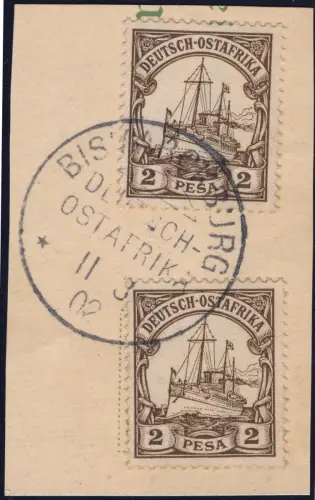 DOA 1902 Michel 11 ° Bismarckburg 11/3/02 Luxus Briefstück/Postkarte / 312