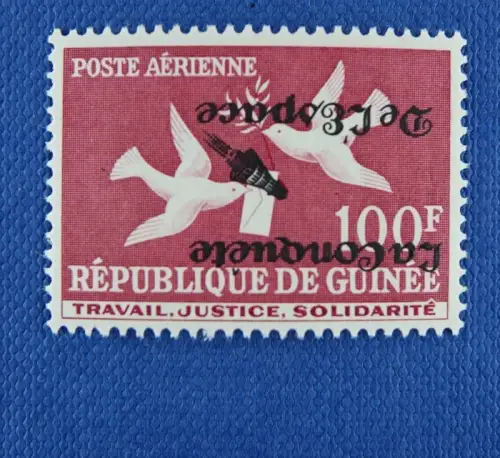 Space Raumfahrt 1962 Guinea Vögel Kopfstehender Aufdruck Inverted Ovpt 147/1104