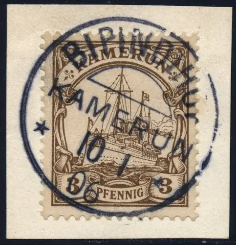 Kamerun 1906 Michel 7 ° Bipindihof 10/1/06 Briefstück Luxus / 79