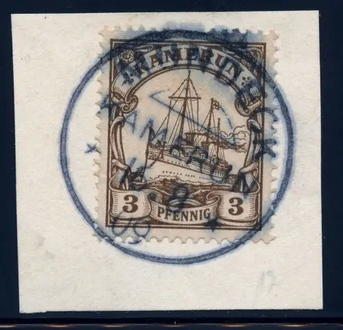 Kamerun 1909 Michel 7 ° Mundeck 16/8/09 Briefstück Luxus Geprüft Mansfeld / 53