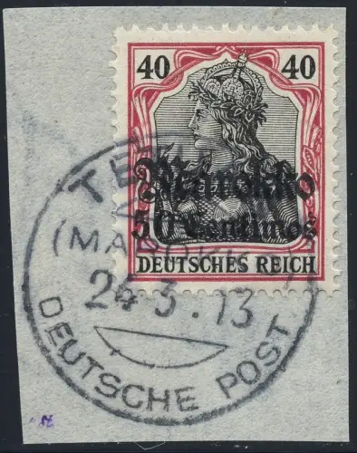 DP Marokko 1913 Michel 52 ° Tetuan 24/3/13 Type 2 Luxus Briefstück / 67