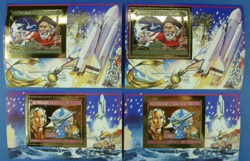 Raumfahrt Space 1985 Central Africa Zentralafrika Kolumbus Block 371-372 A/B/743